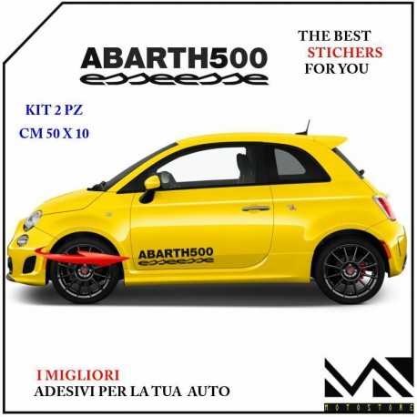 2 ADESIVI stickers LOGO ABARTH 500 ESSEESSE 595 695 PORTIERE