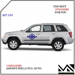 KIT ADESIVI 40cm STELLA stickers SCRITTA CHEROKEE OFF ROAD FUORISTRADA BLU