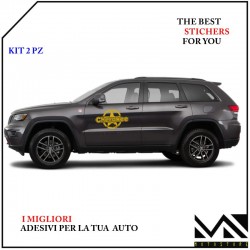 KIT ADESIVI 40cm STELLA stickers SCRITTA CHEROKEE OFF ROAD FUORISTRADA ORO