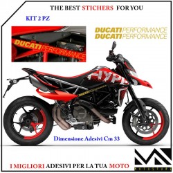 KIT 2 ADESIVI per MOTO DUCATI PERFORMANCE LUNGHEZZA 33X2,3 CM COLORE ORO