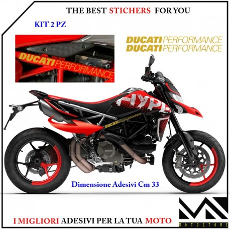 KIT 2 ADESIVI per MOTO DUCATI PERFORMANCE LUNGHEZZA 33X2,3 CM COLORE ORO