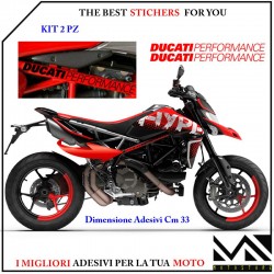 KIT 2 ADESIVI per MOTO DUCATI PERFORMANCE LUNGHEZZA 33X2,3 CM COLORE ROSSO