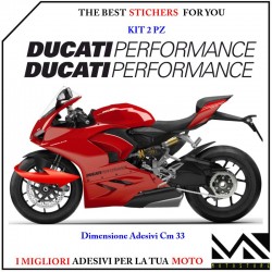 KIT 2 ADESIVI per MOTO DUCATI PERFORMANCE LUNGHEZZA 33X2,3 CM COLORE NERO