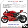 KIT 2 ADESIVI per MOTO DUCATI PERFORMANCE LUNGHEZZA 33X2,3 CM COLORE ARGENTO