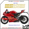 KIT ADESIVI "DUCATI SUPERBIKE" per DUCATI 899 1199 1299 PANIGALE COLORE ORO