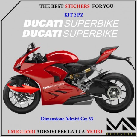 KIT ADESIVI "DUCATI SUPERBIKE" per DUCATI 899 1199 1299 PANIGALE COLORE BIANCO