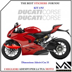 KIT ADESIVI "DUCATI CORSE" per DUCATI 899 1098 1198 1199 1299 PANIGALE ARGENTO