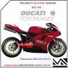 KIT ADESIVI DUCATI PERFORMANCE CARENE 899 1098 1198 1199 1299 PANIGALE ARGENTO