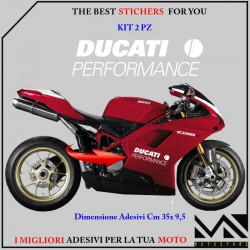 KIT ADESIVI DUCATI PERFORMANCE CARENE 899 1098 1198 1199 1299 PANIGALE BIANCO