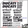 KIT 18 ADESIVI SPONSOR tecnici PER MOTO DUCATI MODELLO 3 COLORE NERO