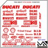 KIT 36 ADESIVI SPONSOR tecnici PER MOTO DUCATI MODELLO 4S COLORE ROSSO